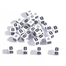 100x Acryl Kubus Letterkralen voor het maken van handgemaakte sieraden en armbanden voor kinderen (6mm-B)