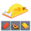 HEMOTON Sanding Block Holder Automotive Yellow 3 Pcs 7