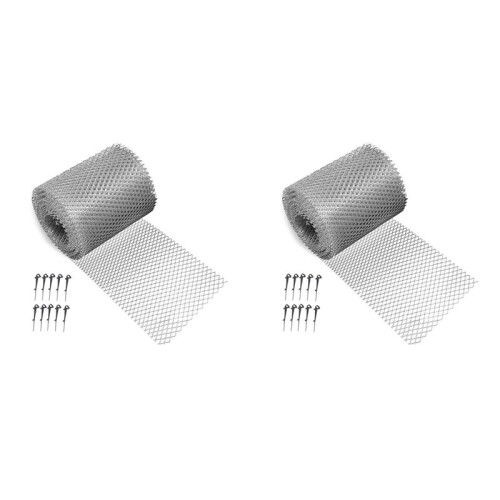 2X Gutter Guard Mesh Filter Gutter Cover DIY Gutter Screen Protection Netting Roll with 20 Fixed Cable Tie for Leaves