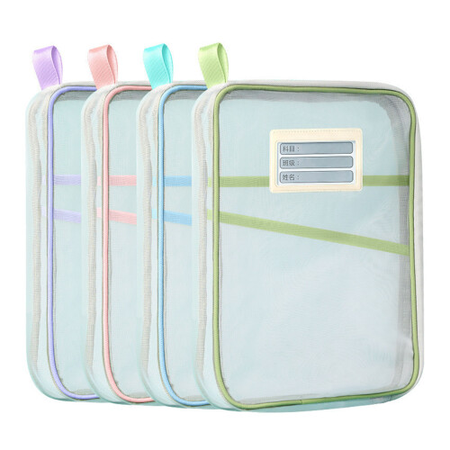 Handheld Book Carrying Bag See Through Document Organiser-Blue 1