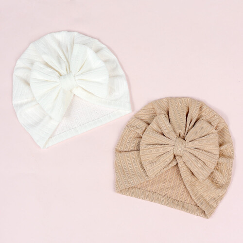 Mjuk turbanmössa för flickor, 2-pack