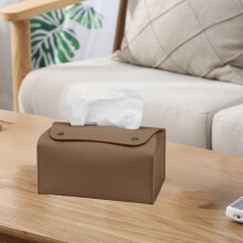 WZXPWT Leather Tissue Box with U-Shaped Opening – Stylish Napkin Holder for Home & Office, Compatible with Standard Tissues
