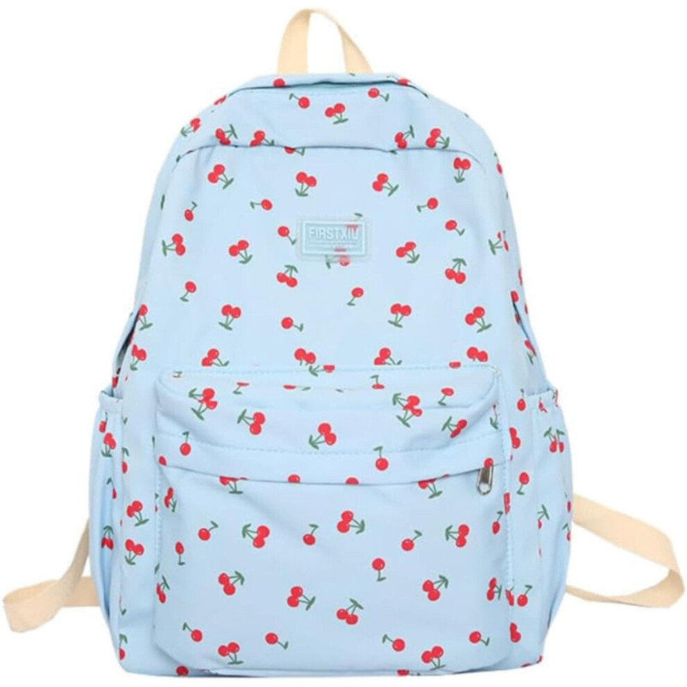 Cherry Schoolbag Tool Bag Cherry Backpack Aesthetic Backpack Backpack Laptop Travel Casual Backpack Blue 9365509667491