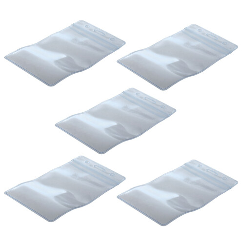 250 Pcs Clear Plastic Vertical Name Tag Badge ID Card Holders