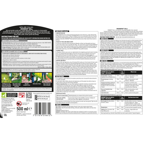 Roundup Ultra Tough Weedkiller 500ml Concentrate - Kills Brambles & Deep Roots 1