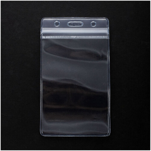 150 Pcs Clear Plastic Vertical Name Tag Badge ID Card Holders 2