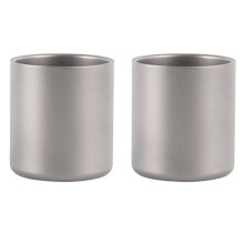 2X 600Ml Double Wall Titanium Water Cup Coffee Tea Mug for Home Office Outdoor Camping Hiking Picnic Without Handle