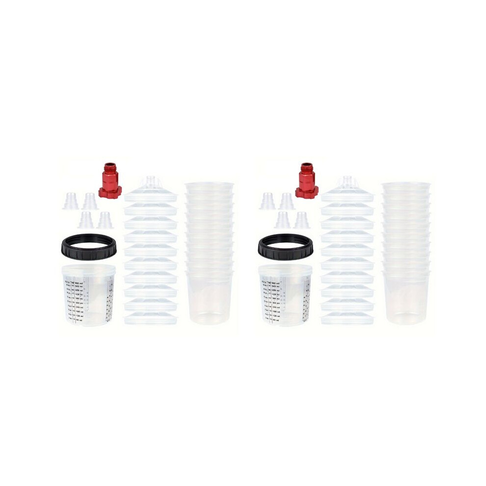 2X 600Ml Disposable Paint Cup With Connector Sprayer Cup Paint Mixing Cup Type H/O Quick Cup Spraying 16X1.5mm External 6034057607046
