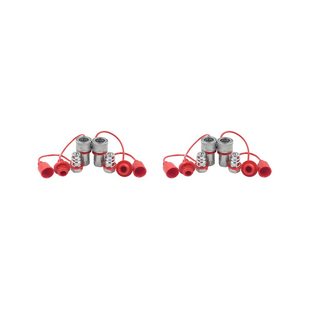 4X Lsq-S4-04 1/2Inch Npt Iso5675 Hydraulic Quick Connect Tractor Hydraulic Coupler Agricultural Quick Disconnect 6033335510580
