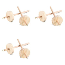 6Pc DIY Drop Spindle Top Whorl Yarn Spinner Hand Wooden Wheel for Yarn Making Yarn Spindle for Beginners Sewing