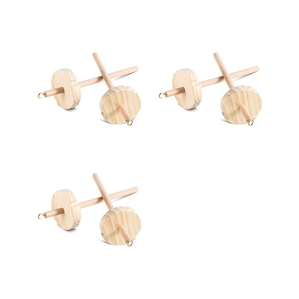 6Pc Diy Drop Spindle Top Whorl Yarn Spinner Hand Wooden Wheel For Yarn Making Yarn Spindle For Beginners Sewing 6032212912530