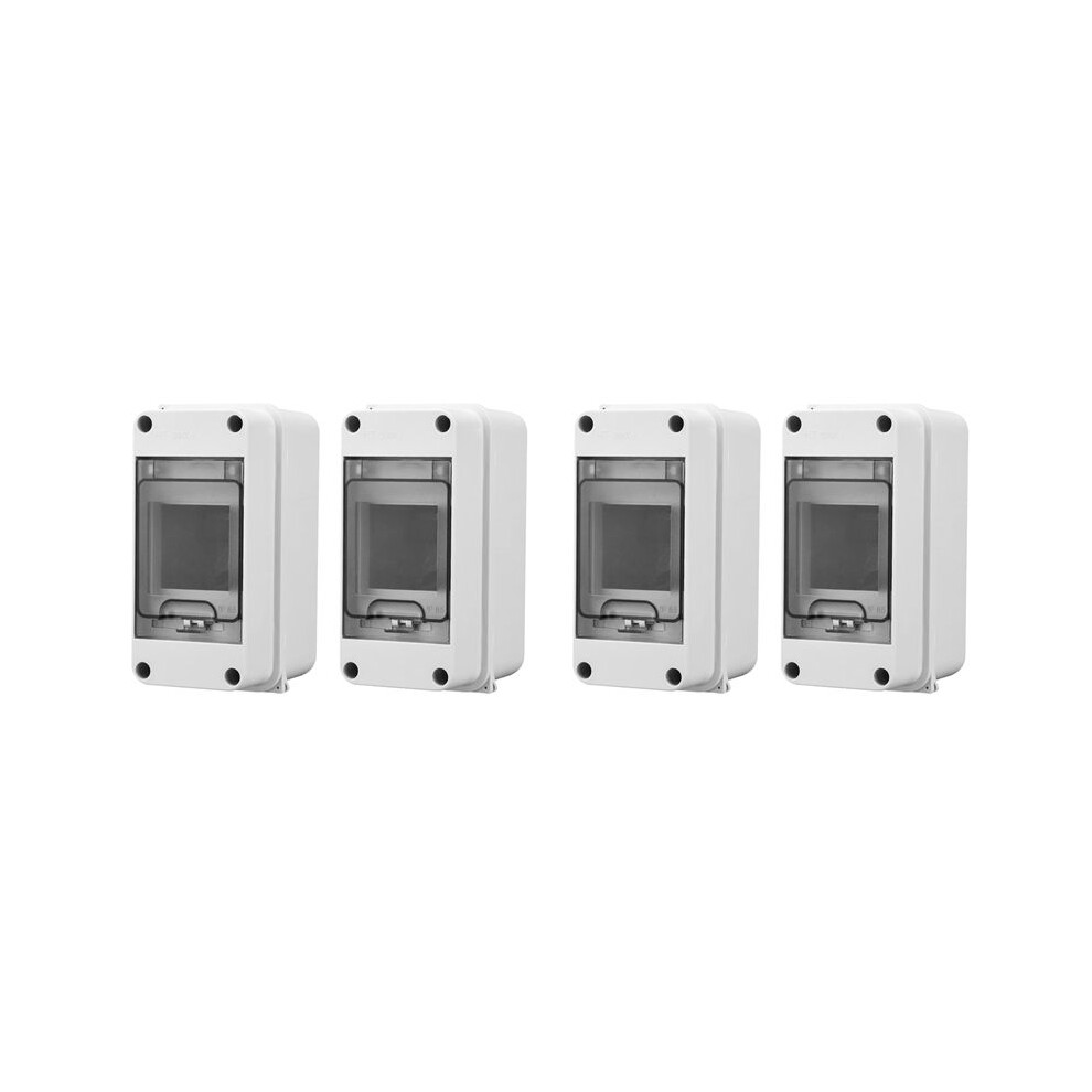 3 Way Distribution Protection Box, Waterproof Transparent Cover 3 Din Rail Outdoor Distribution Junction Box 4Pcs 6033533260935