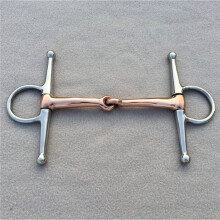 2X Vollbacken-Gebiss Aus Edelstahl, Flexibler D-Ring, Loses Set, Pferdegebissschnalle, Doppelgelenk, Kupfermund, 135 mm