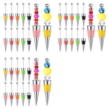 36 Pcs Beadable Wine Stoppers for Wine Bottles Wine Saver Bottle Stopper for Beverage Gifts Holiday Party Wedding Bar
