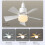 2X Socket Fan Light Small Ceiling Fan with Light and Remote, Screw in Ceiling Fan Light for E27 Base 3