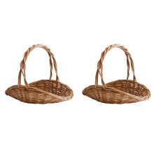 2X Cesto da Picnic Cestino di Caramelle Pasquali Cestino di Fiori per Matrimonio Cestino per Fast Food Cestino per Dispensa Intrecciato