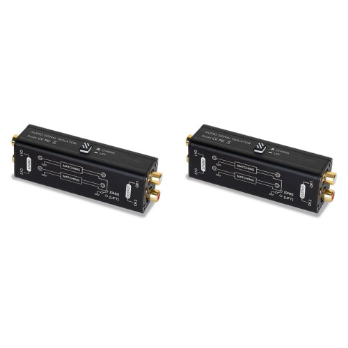 2X Professional Audio Signal Isolator Audio Current Noise Filter Remover RCA Interface Plug and  Passive Isolator