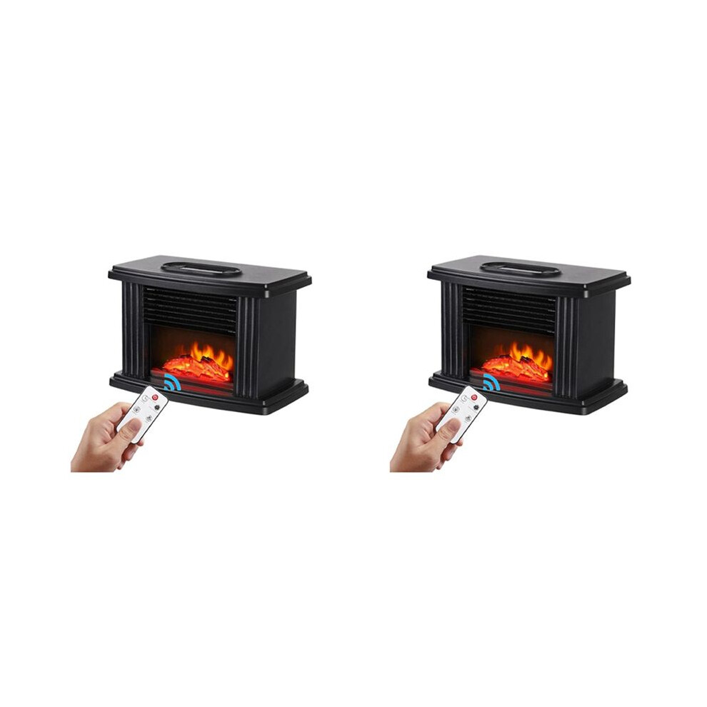 2X 1000W Electric Fireplace Heater With Remote Control Fireplace Electric Flame Decoration Portable Space Heater Us Plug 6032787110362