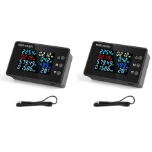 2X Voltmètre de Courant à Affichage Numérique 50-300V AC Wattmètre Multifonction Compteur électrique Détecteur de Puissance AC 20A