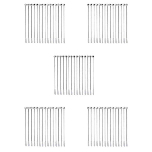 75 Pcs Reusable Swizzle Sticks Coffee Stirrers Beverage Stir Sticks Stainless Steel with Small Rectangular Paddles