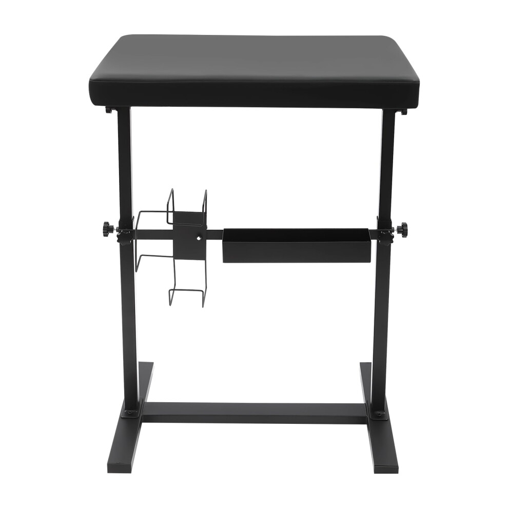 Tattoo Arm Rest Adjustable Height and Angle with PU Leather Padding and Storage Shelf for Studio