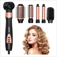 6 in 1 Hair Dryer Brush Set with Speed Brushless Motor, Hair Styler for Curling, Straightening and Volumizing, 110000 RPM Fast Drying (Rose Gold)