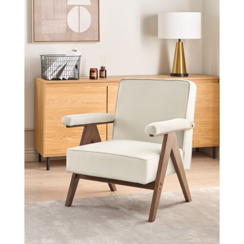 Beliani Armchair EVJE Fabric Light Beige 1