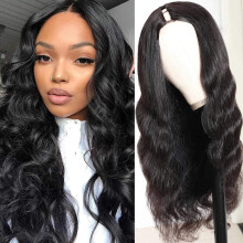 22 Inch Body Wave U Part Wig Brazilian Human Hair 150% Density, Natural Color, Fast Styling