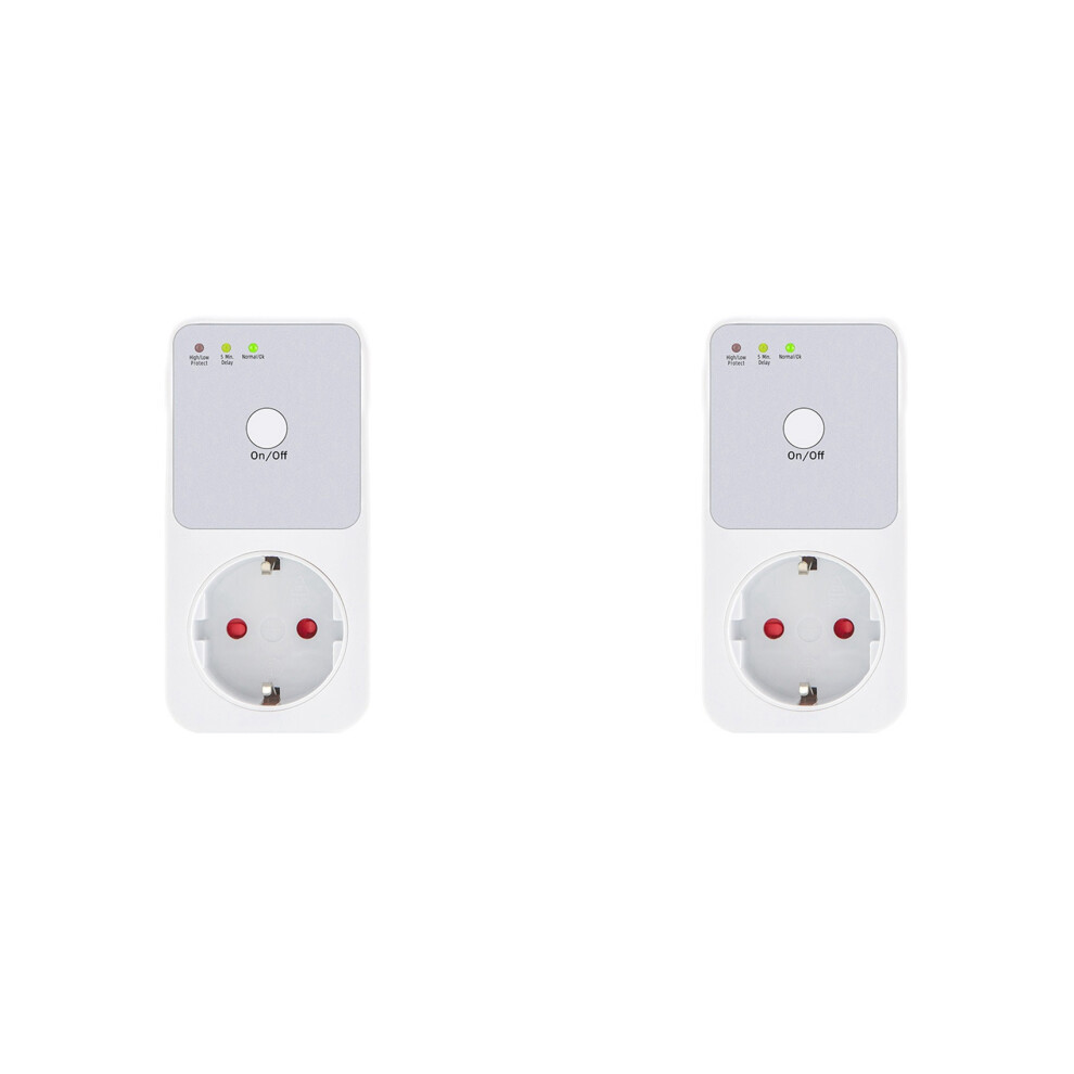 2X Automatic Voltage Protector Socket Switcher Power Surge Protector Socket Voltage Safe Refrigerator Protect Eu Plug 4711535797674