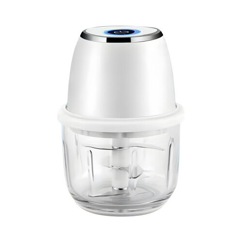 Oplaadbare knoflooksnijmachine 350 ml glazen container met-Wit