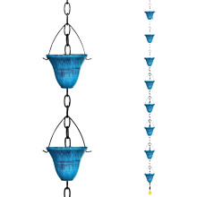 Decorative Water Chain For Roof Drainage 5-blue 8 cups