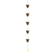 Attractive Metal Rain Chain With Hanging-5 red copper cups