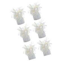 6 stuks reflecterende PET-folie ballonhouder ballongewicht-Wit
