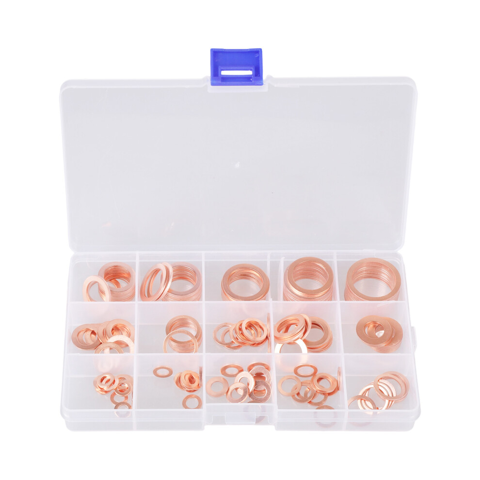 150Pcs Washer Copper Sealing Solid Gasket Washer Sump Plug Oil 7754001530938