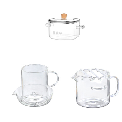 Poêle à Bacon en verre épais avec becs verseurs, machine à-2 2