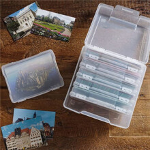 2Pcs 5X7 Inch Photos Cases and Clear Keeper with Buckle Design 12 Inner Cases Plastic Storage Container Box A