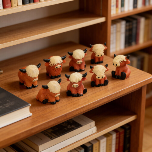 Tiny Cow Figures to Hide Mini Highlands Cow Figurines Miniature 1