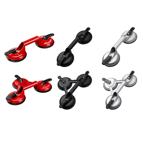 High Strength Aluminum Suction Cup With Antislip-Red 3 claws 1