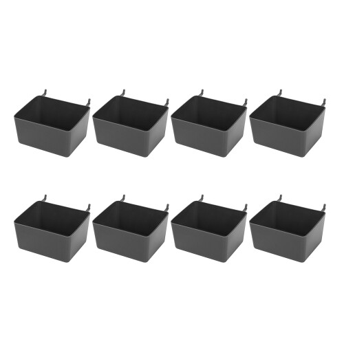 8 Pieces Pegboard Bins Kit Pegboard Parts Storage Pegboard Accessories Workbench Bins for Organizing Hardware(Grey)