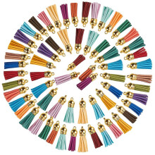 100 StüCk SchlüSselbund Quasten Leder Quaste Schmuck Herstellung Quaste AnhäNger Quaste Charm für SchlüSselbund DIY Bastelbedarf