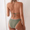 Women's Sexy Solid Color Lace Triangle Bikini-dark brown XL 4