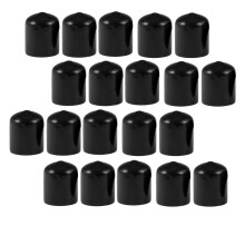 20 Piezas Tapas de Goma para Extremos 19 Mm ID PVC Cubierta Tapa de Perno de Tubo Redondo Protectores de Rosca Negro