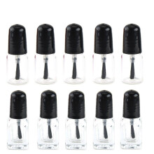 Empty Nail Polish Bottles with Brush Cap, Clear Glass Refillable 2ml and 3ml, Set of 10