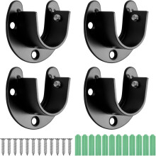 Supports de tringle à penderie en acier inoxydable, vis réglables, support de tringle en forme de U, support d'extrémité de tringle robuste,