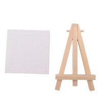 10 Sets Display Easel With Canvas 8X8Cm Wedding Table Numbers Painting Hobby Painting Diy Drawing Small Table Easel Gift