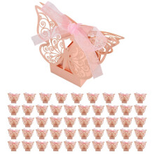 50pcs Butterfly Wedding Favour Box Birthday Party Gifts Candy Boxes ()