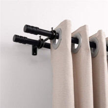 8X Curtain Rod Bracket Adjustable Double Curtain Rod Brackets Circle Curtain Rod Holders for Diameter Below 1.1 Inch