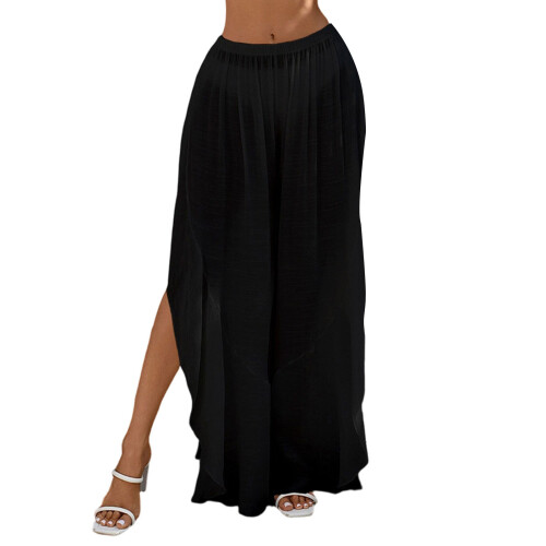 Strandkleidung, Badeanzug, Überhose, hohe Taille,-Schwarz M