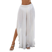 Women Swimsuit Cover Up Breathable Polyester Loose Wide-White M
