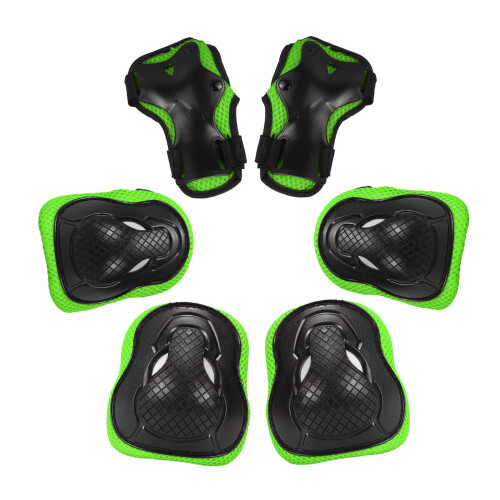 Child Roller Skating Protective Gear Set Adjustable-Green